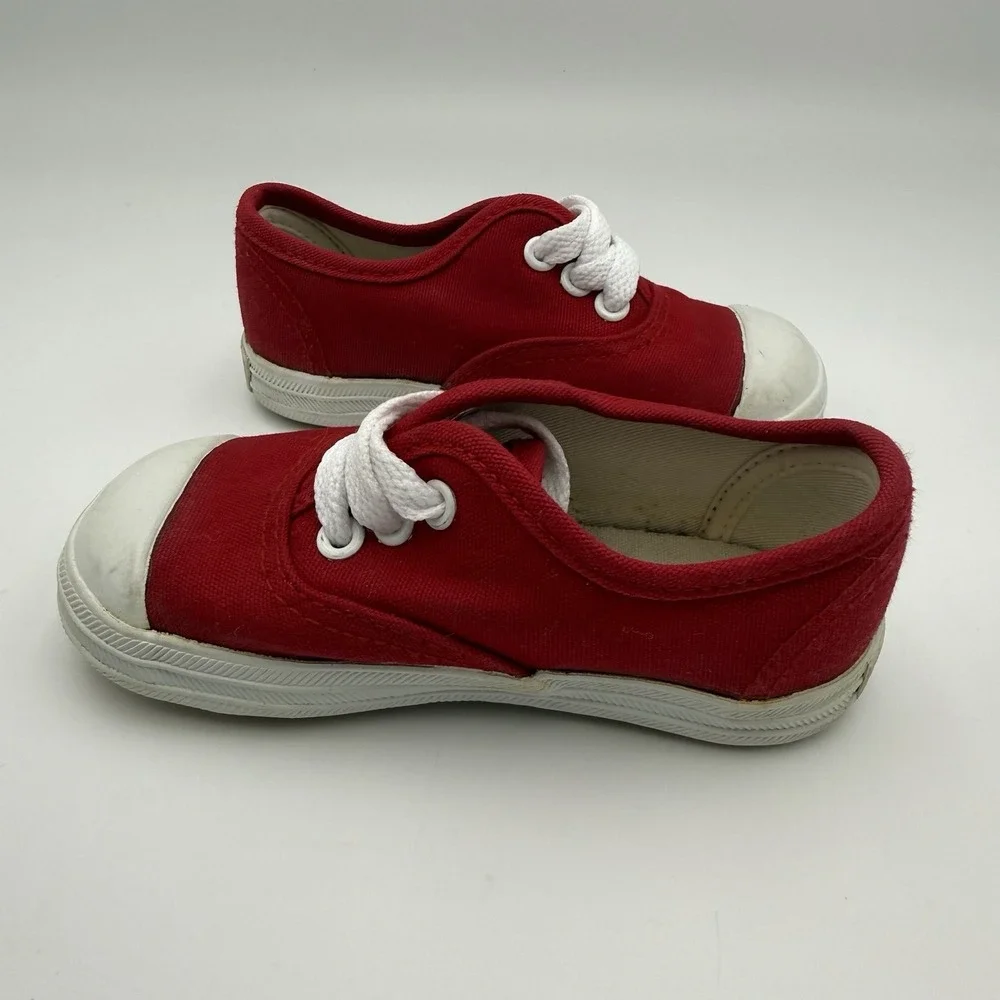 Vintage 1990s Okie Dokie Shoe Toddler Kids Size 7 Red & White Classic Canvas‎